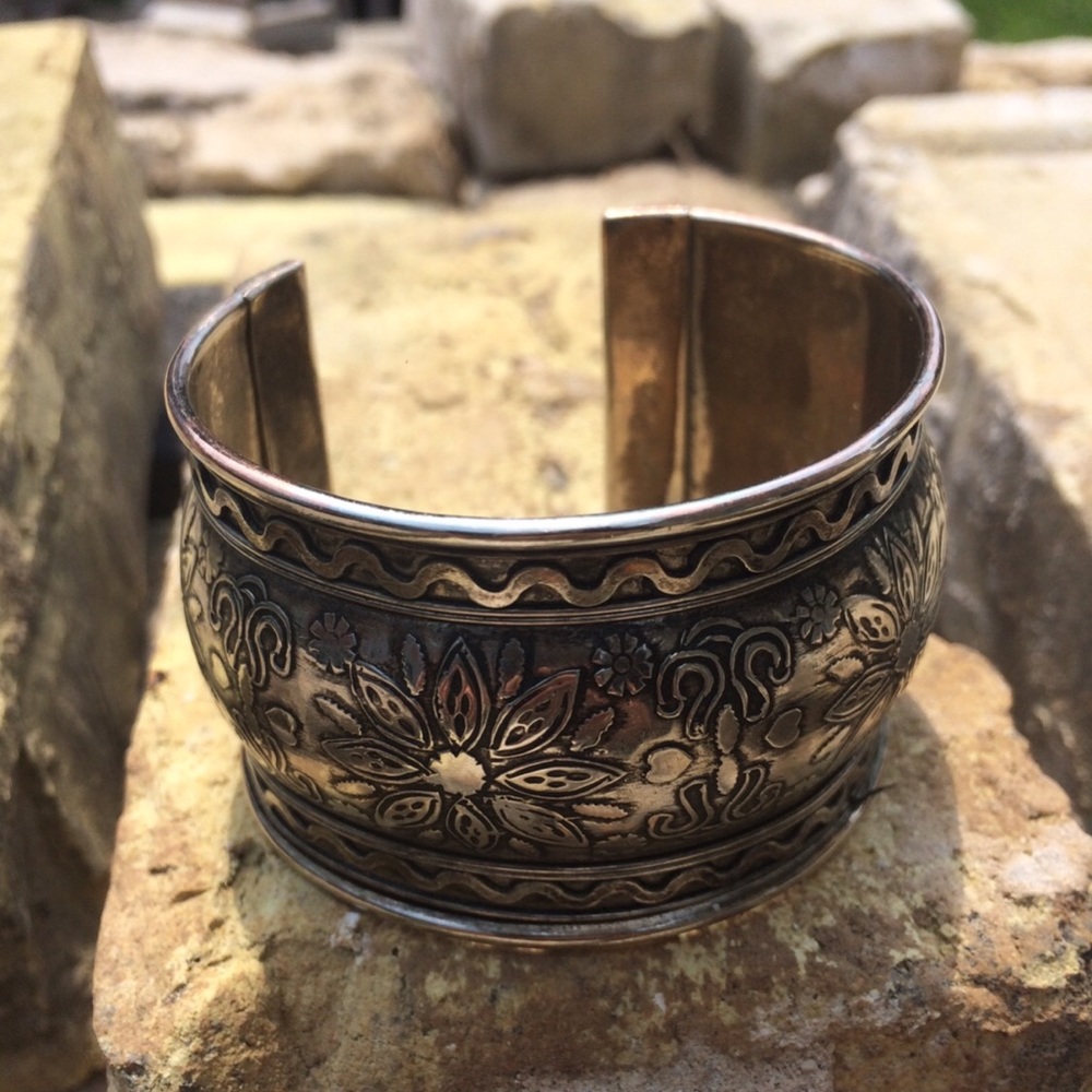 Stamped Silver Cuff